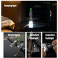 LED flashlight with white lampshade, standing upright with light on