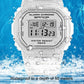 White transparent waterproof digital sports watch with LCD alarm chrono display