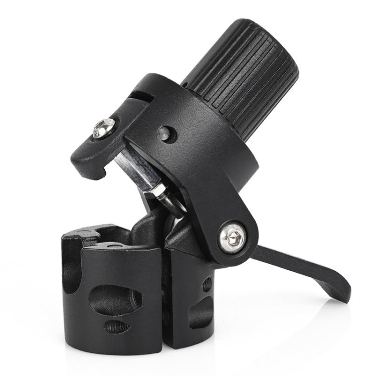 Black scooter front accessory folder assembly clamp with metal screws