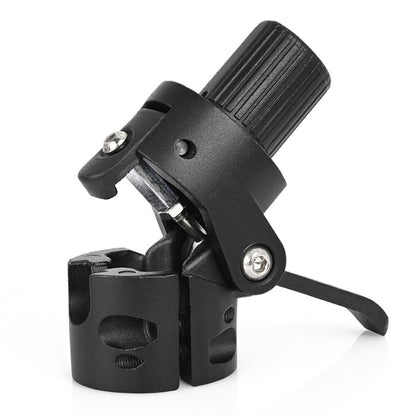 Black scooter front accessory folder assembly clamp with metal screws