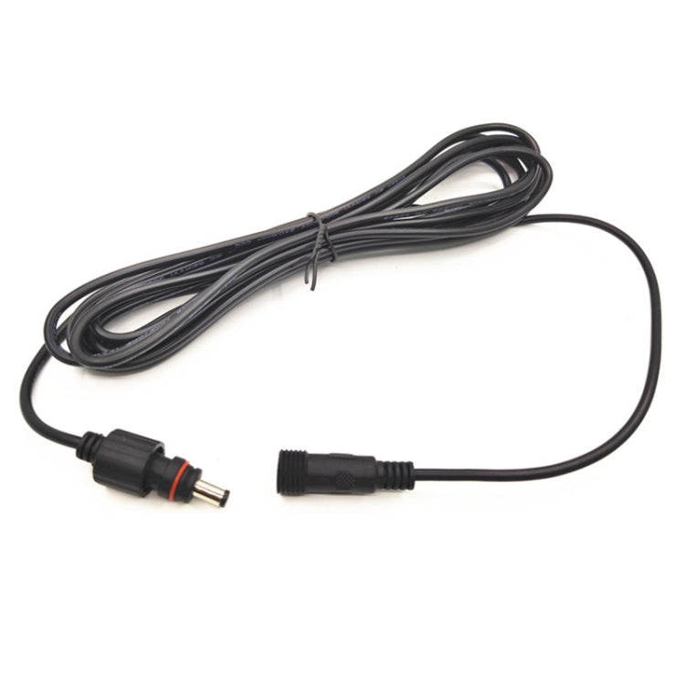5m black DC extension cable with male and female connector plugs