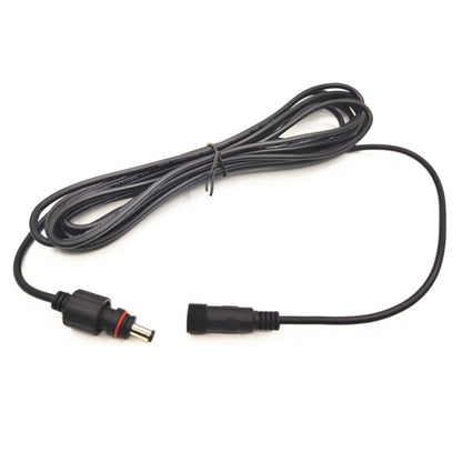 5m black DC extension cable with male and female connector plugs