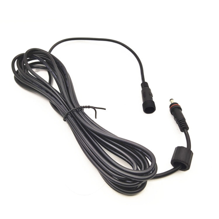5m black DC extension cable with inline connectors and two plug ends