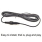 5m black DC extension cable with inline connector and looped cord