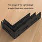 Black right-angle mounting bracket with vented slots and multiple screw holes