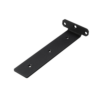 Black triangular bracket plate with mounting holes, flat long support arm.