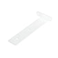 White triangular shelf partition bracket plate with two mounting ends and holes.