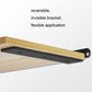 Black triangular shelf partition bracket plate with mounting holes for shelf support