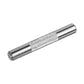 Metal dowel pin with textured grip band between two smooth silver ends