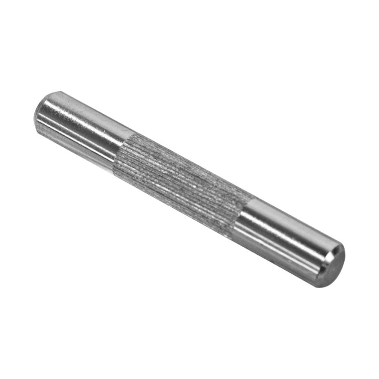 Metal hook pin with textured center section and smooth cylindrical ends