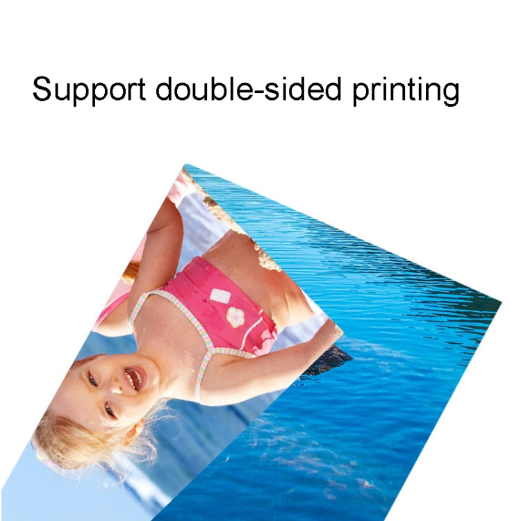 Matte A4 photo paper sheet showing a printed photo, supports double-sided printing