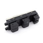 Car window switch panel replacement kit with black rocker switches and mounting clips