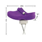 Purple shoe-shaped car air vent ornament with silver button and clip