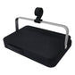 Portable LED camping light front view with carry handle and dark control panel