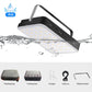 Waterproof portable LED camping light with USB ports on side and illuminated white panel