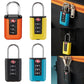 Set of colorful TSA-style luggage combination padlocks with 3-digit dials