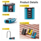 Blue TSA-style luggage combination padlock product details with 3-digit code wheel