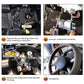 Clock spring coil installation steps shown in four photo panels with numbered cues