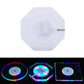 Octagonal transparent LED acrylic coaster with white light, visible on/off switch and slim base.