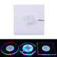 Square transparent LED acrylic coaster with white light, slim crystal base and on/off switch.