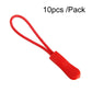 Red TPU zipper cord puller with looped strap and textured plastic slider tip