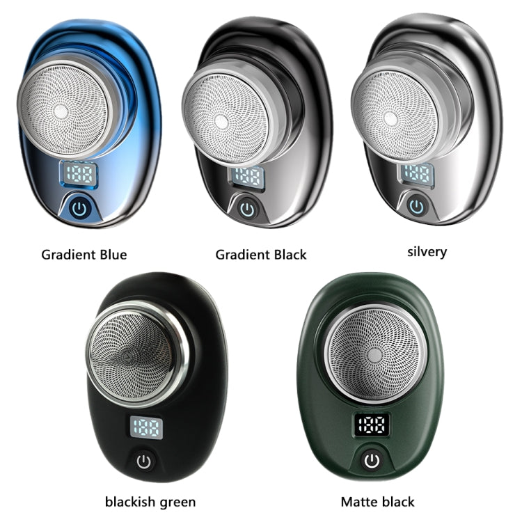 Assorted color portable mini electric shavers with round foil heads and LCD indicators