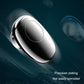 Silver mini electric shaver body with smooth rounded case and circular foil head