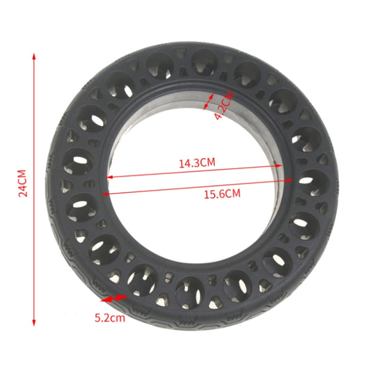Solid run-flat tire view with sidewall cutouts and smooth inner rim opening