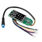 Electronic scooter speed display circuit board with attached wire harness