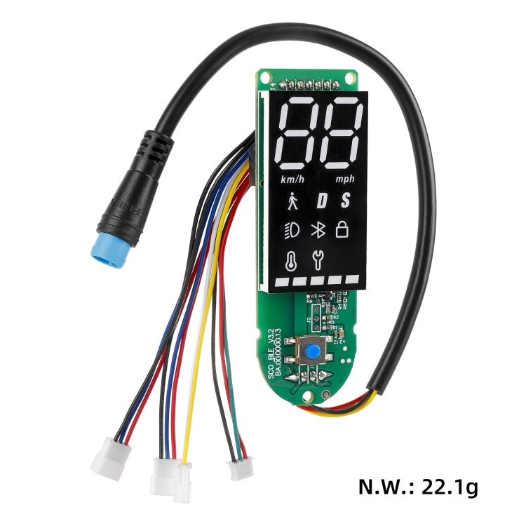 Scooter speed display control board with LED readout and wiring harness