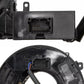 Clock spring coil connector area with exposed wiring and black plastic housing