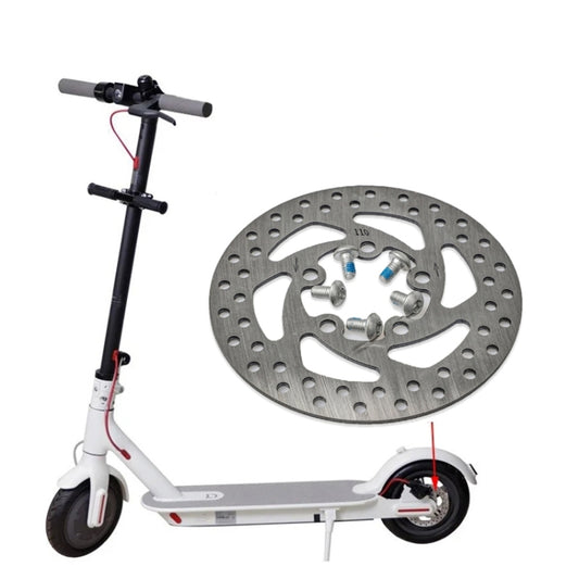 110mm disc brake rotor with mounting bolts, silver 5-hole pattern
