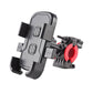 Mobile phone navigation bracket with red lock ring and clamp arms, dark gray/black