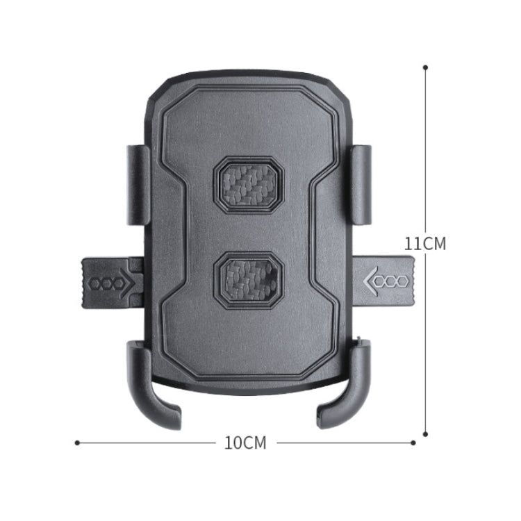 Mobile phone navigation bracket dimensions view, dark gray clamp arms