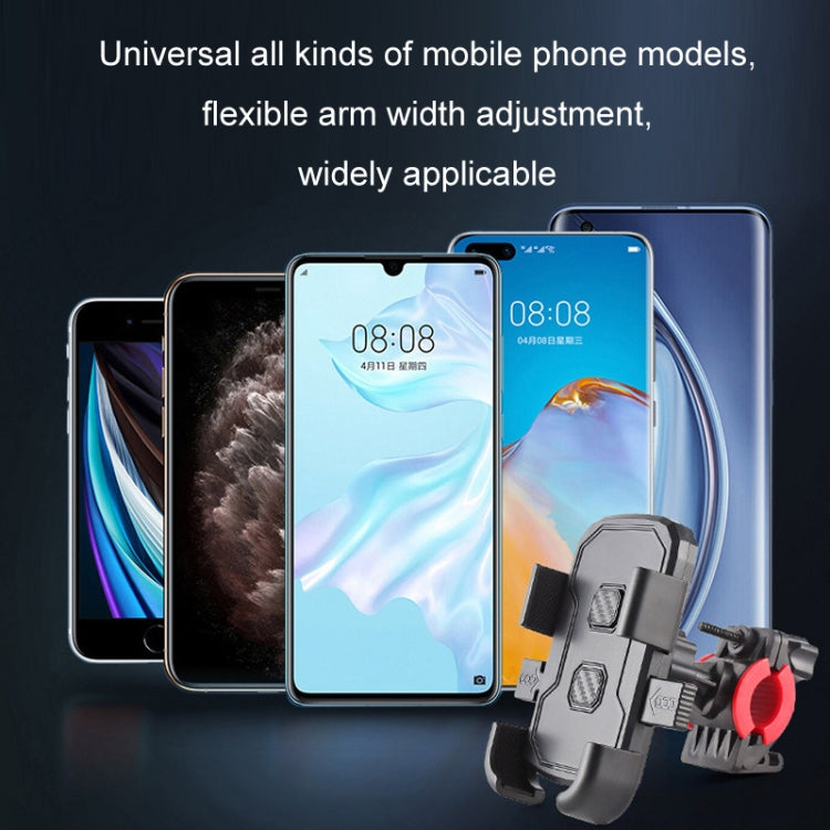 Mobile phone navigation bracket holding phones with adjustable arm, dark gray/black