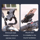 Mobile phone navigation bracket shown in motorcycle and bicycle clamp styles, dark gray/black