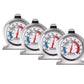 Collection of refrigerator/freezer dial thermometers, stainless steel base, red pointer