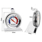 Refrigerator/freezer dial thermometer size diagram, stainless steel body with 62mm base