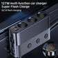 Car multi-function cigarette lighter USB charger with textured body and control buttons