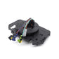 Steering wheel clock spring coil with wiring harness and exposed connector plugs, black