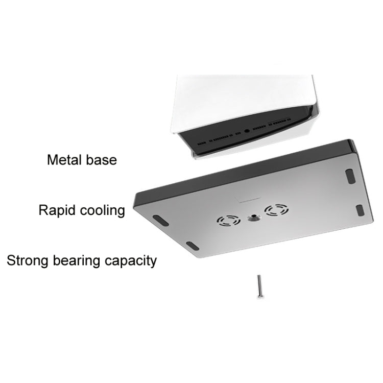 Metal cooling base with vent grille and mount points for charging terminals
