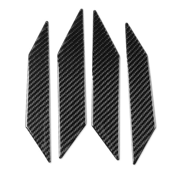 Set of 4 rear side panel upper protectors in black carbon-fiber style