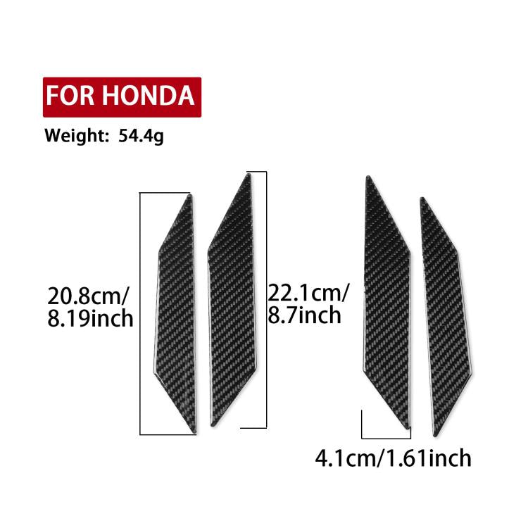 Four black carbon-fiber style rear side panel upper protector shapes