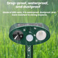 Green ABS solar ultrasonic repellent head with sealed housing and front lens circles