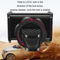 Black car phone holder with twist-lock ring and foam-grip clamp for vent mounting