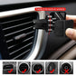 Black phone holder mounted to car air vent with rotating arm and locking twist