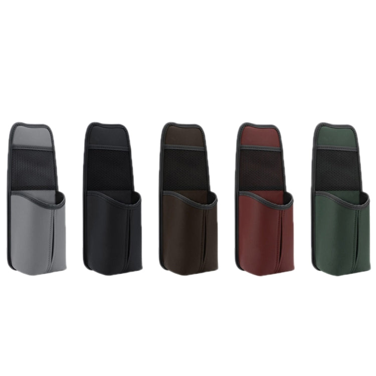 Five-color set of leather car seat hanging storage bags: grey, black, brown, red, green