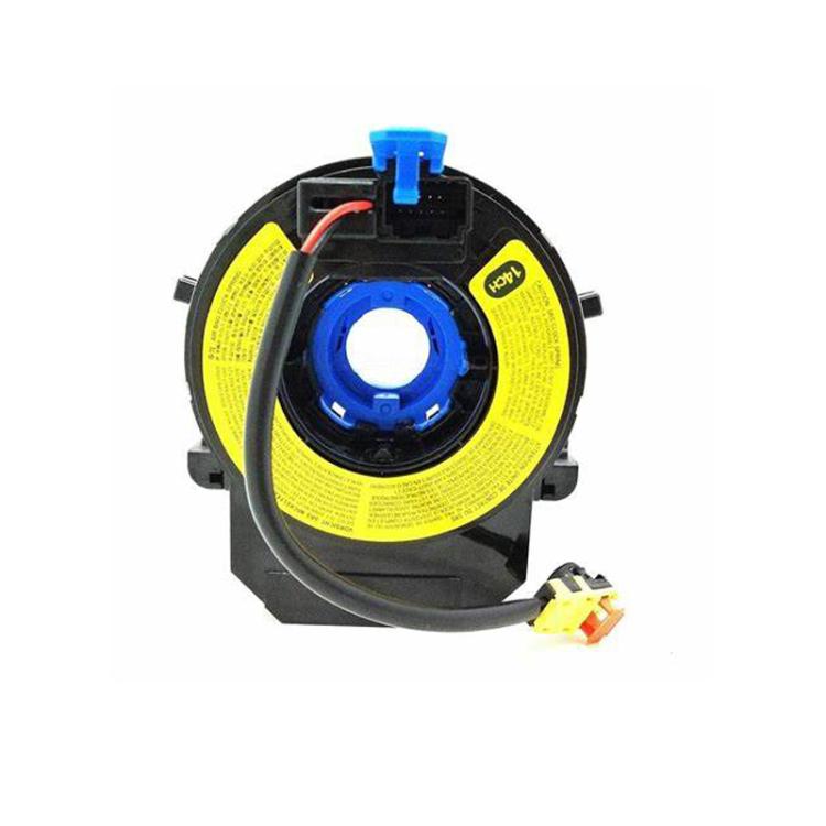 Steering wheel clock spring coil assembly, black housing with yellow reel and blue core