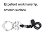 Chrome silver skull keychain with black cord and metal ring attachment