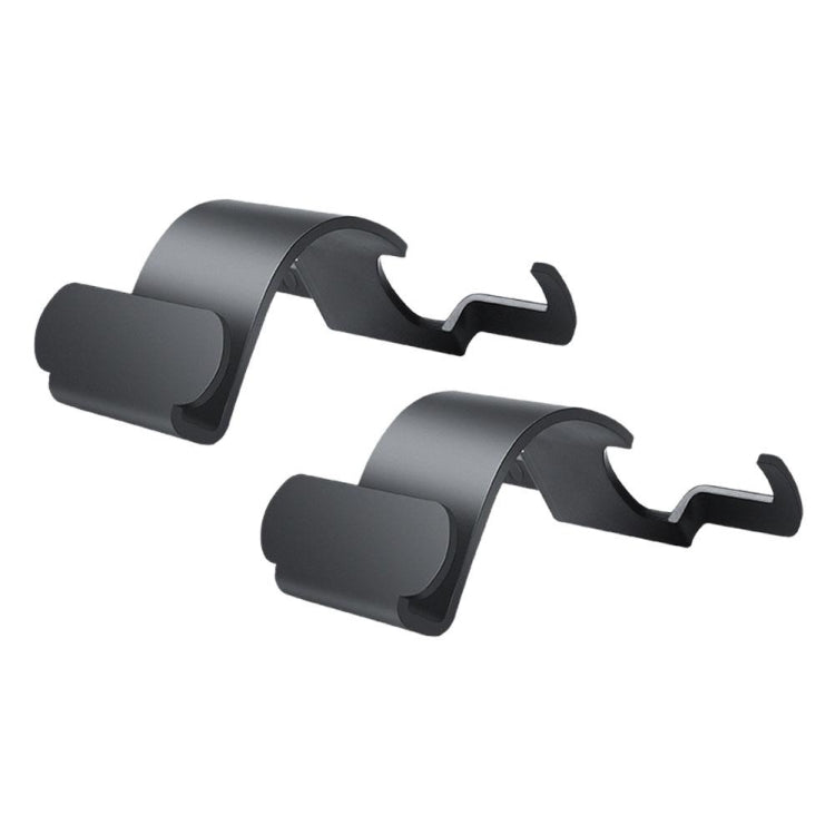 Pair of black and dark gray trunk seat hooks with umbrella-style U hangers
